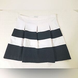 Black and White Striped Women's Skirt